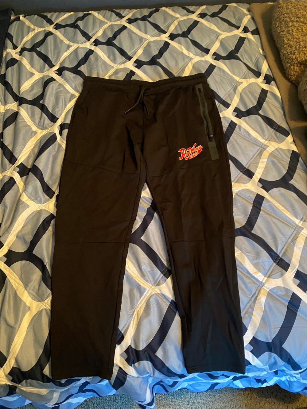 Greyson Black Joggers with Red Wings Logo